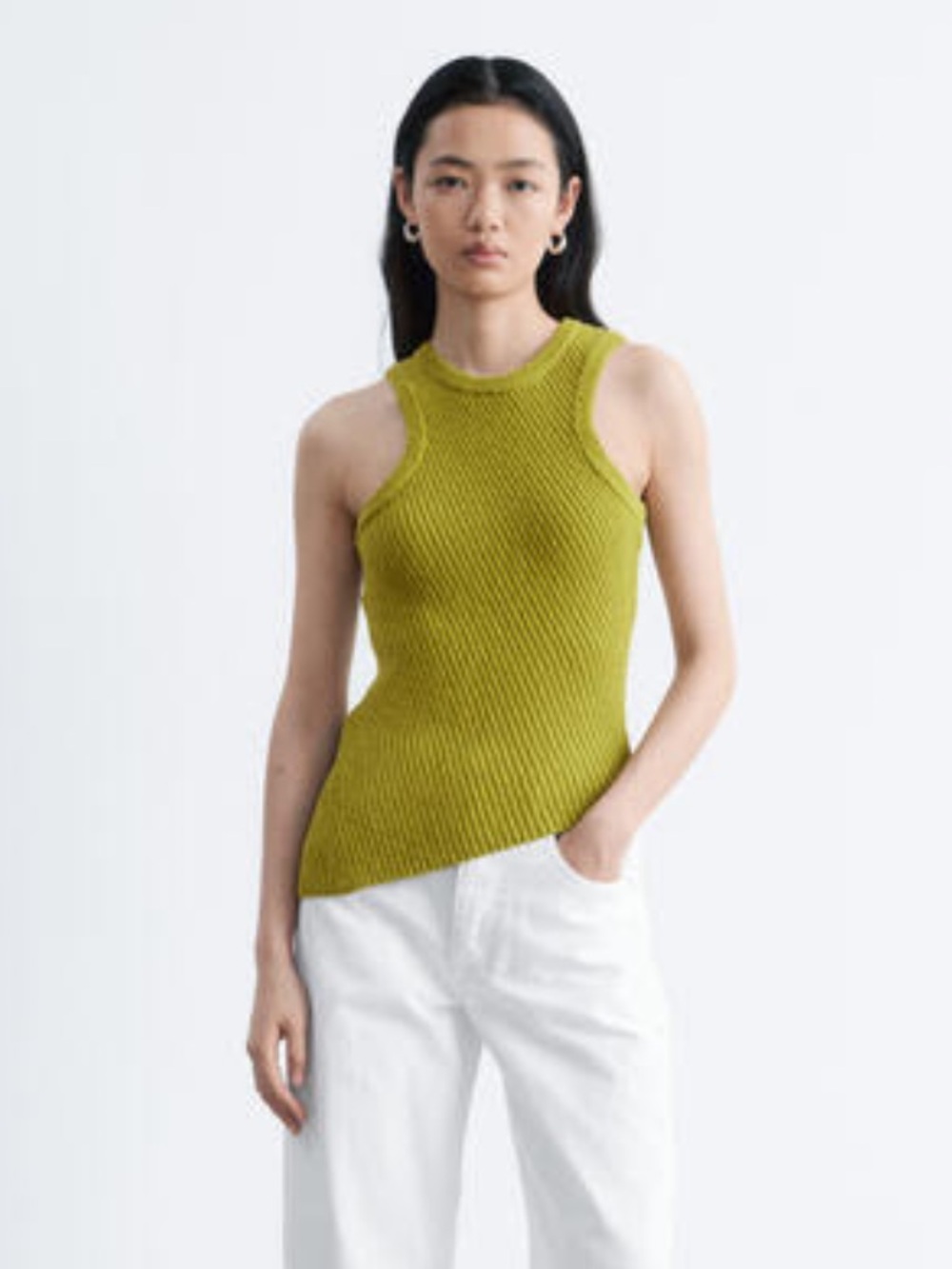 & Other Stories Asymmetric Rib Knit Tank